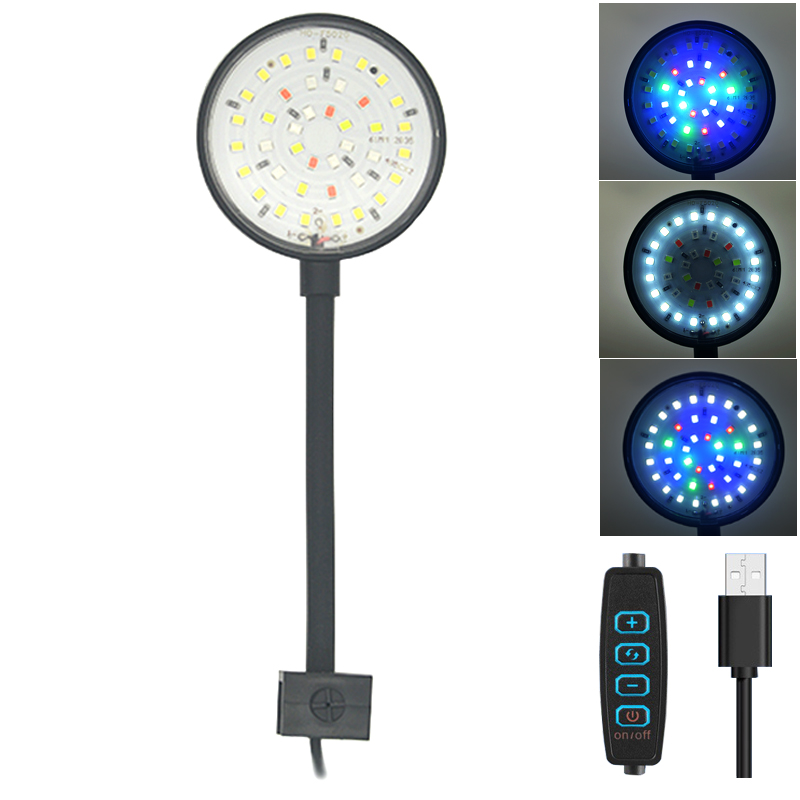 Aquarium Fish Photography - USB 水族館 LED ランプ水槽ライト装飾水生植物複数のモード調光可能な明度フルスペクトルミニクリップライト 5V