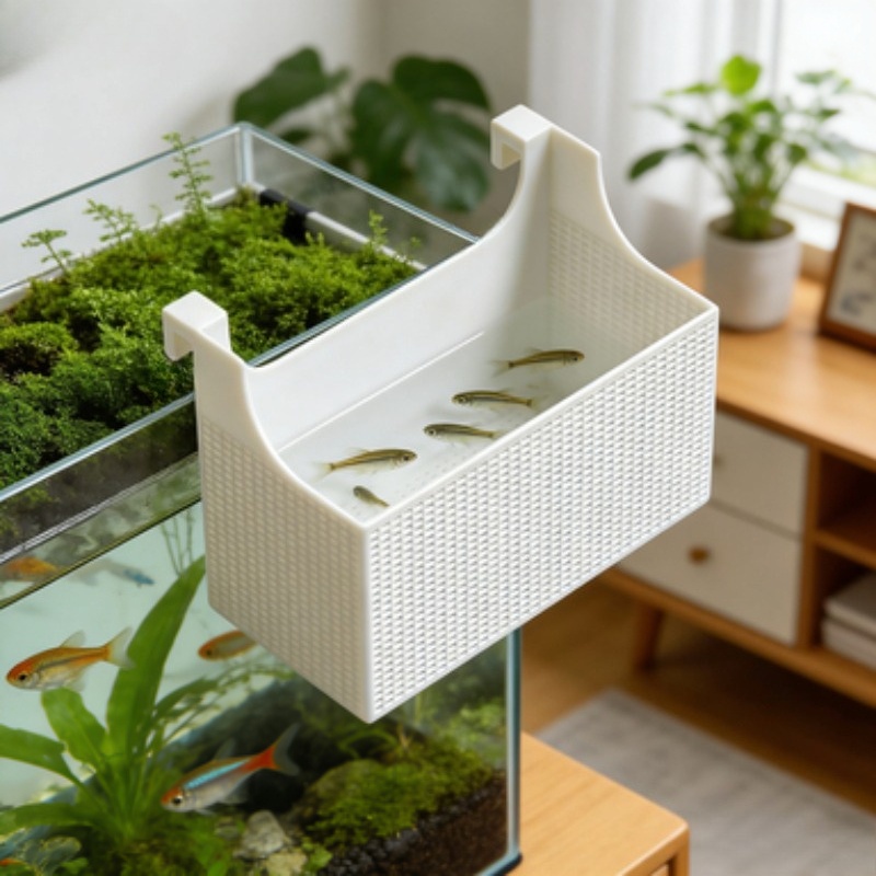 Aquarium Fish Betta - 1個入り 魚繁殖隔離ボックス 水槽稚魚エビ孵化分離ネットボックス グッピー、ベタ、稚魚分離用