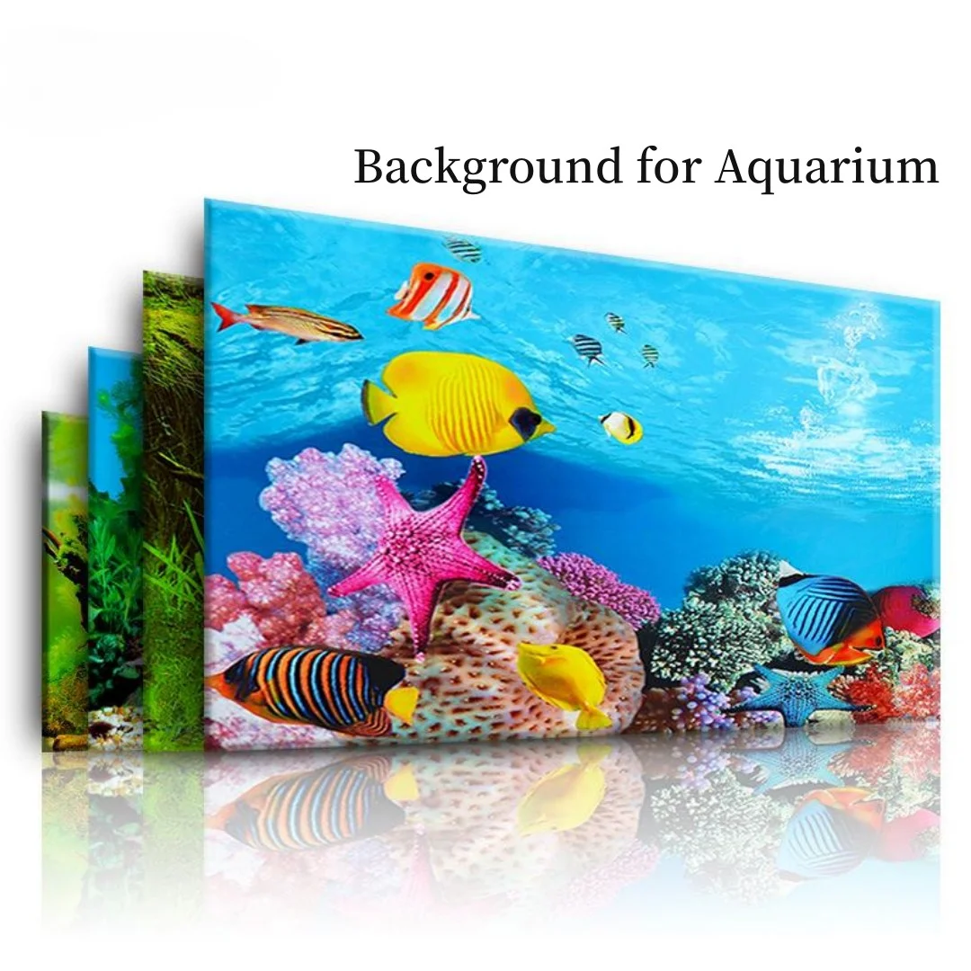 Aquarium Fish Tank Price - 3D水族館の背景ステッカー,水槽の装飾,海洋植物,両面風景,装飾アクセサリー