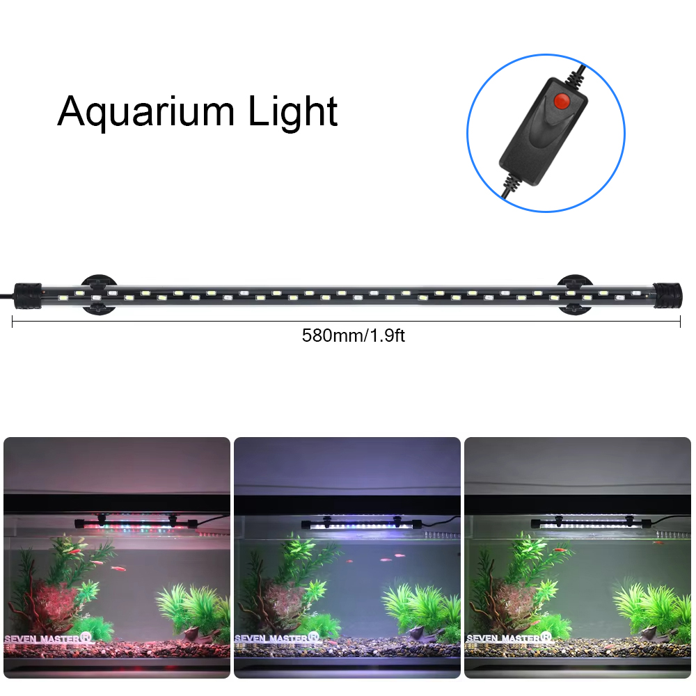 Aquarium Fish Photography - 防水LED水族館植物成長ランプ,水槽ライト,水中水族館ライト,装飾照明,90-260v,5730チップ,58cm