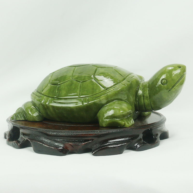 天然翡翠/亀の彫刻/家の装飾/風水装飾品/水槽玄関風水良いオ - Aquarium Fish Tank Price のレビューと価格