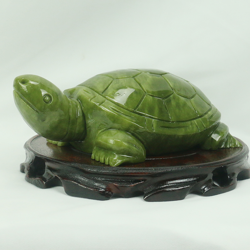 天然翡翠/亀の彫刻/家の装飾/風水装飾品/水槽玄関風水良いオ - Aquarium Fish Tank Price のレビューと価格