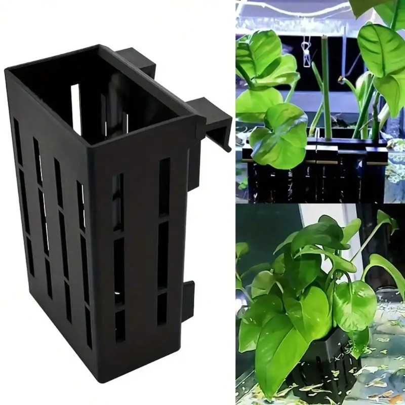 水槽用植物ホルダー ブラックプラスチックバスケット クリップ - Aquarium Fish Photography のレビューと価格