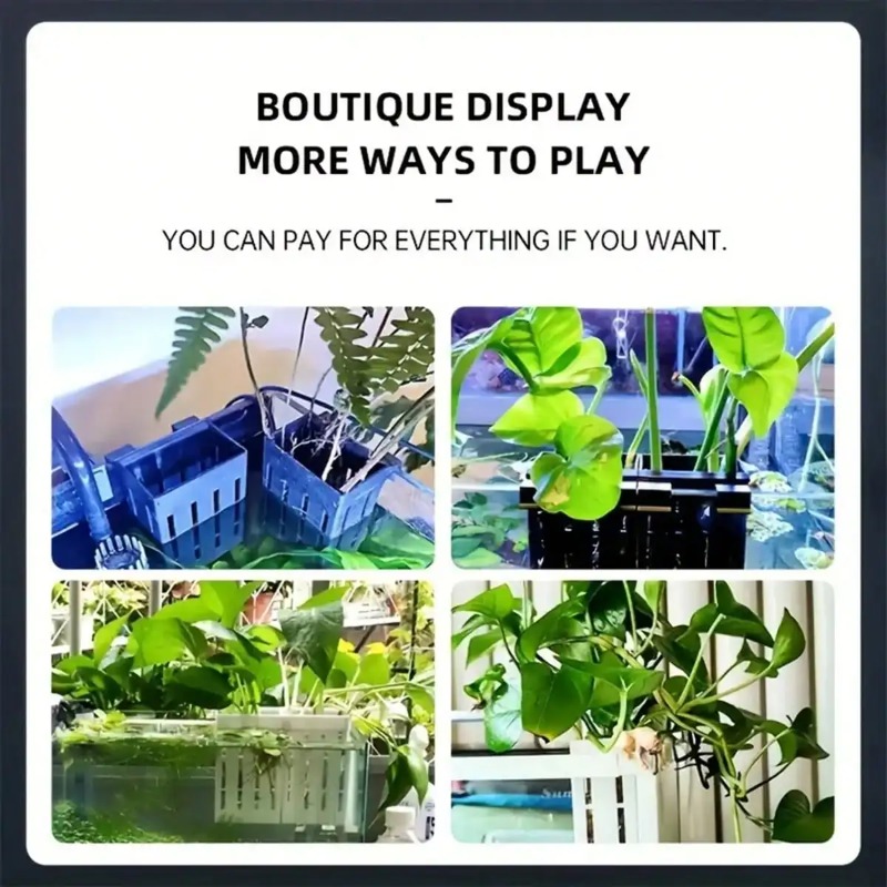 水槽用植物ホルダー ブラックプラスチックバスケット クリップ - Aquarium Fish Photography のレビューと価格