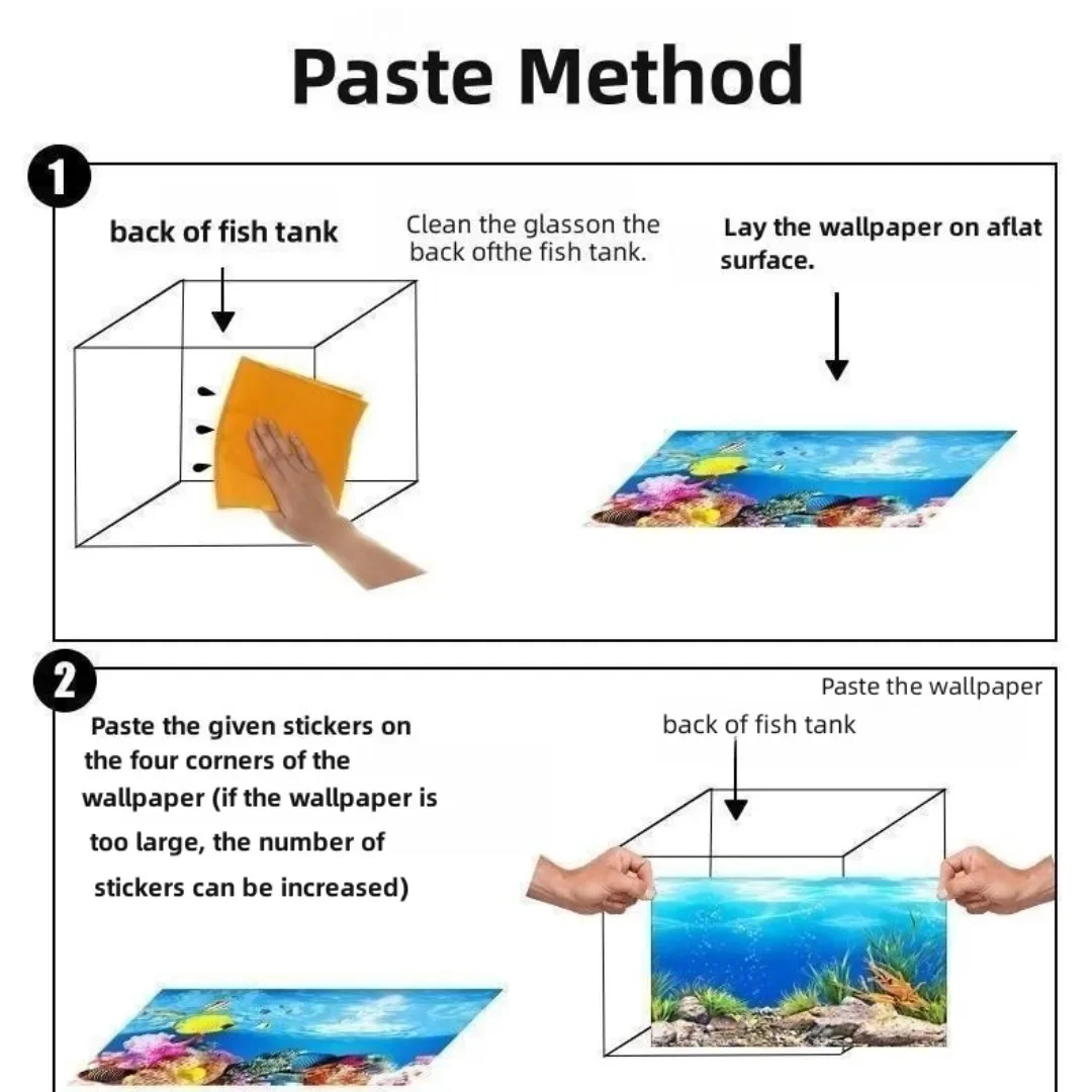 3D水族館の背景ステッカー,水槽の装飾,海洋植物,両面風景, - Aquarium Fish Tank Price のレビューと価格