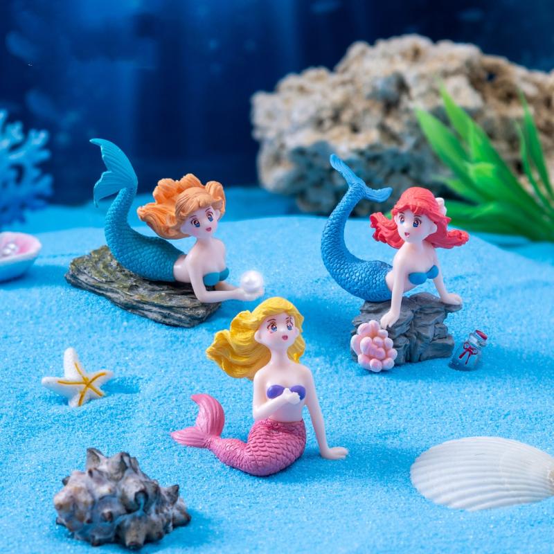 4 個のプラスチック水槽リトルマーメイドオーナメントミニチュ - Aquarium Fish Tank Price のレビューと価格