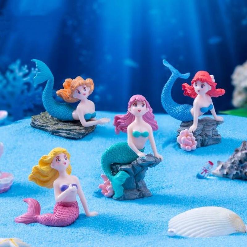 4 個のプラスチック水槽リトルマーメイドオーナメントミニチュ - Aquarium Fish Tank Price のレビューと価格