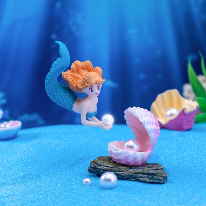 4 個のプラスチック水槽リトルマーメイドオーナメントミニチュ - Aquarium Fish Tank Price のレビューと価格