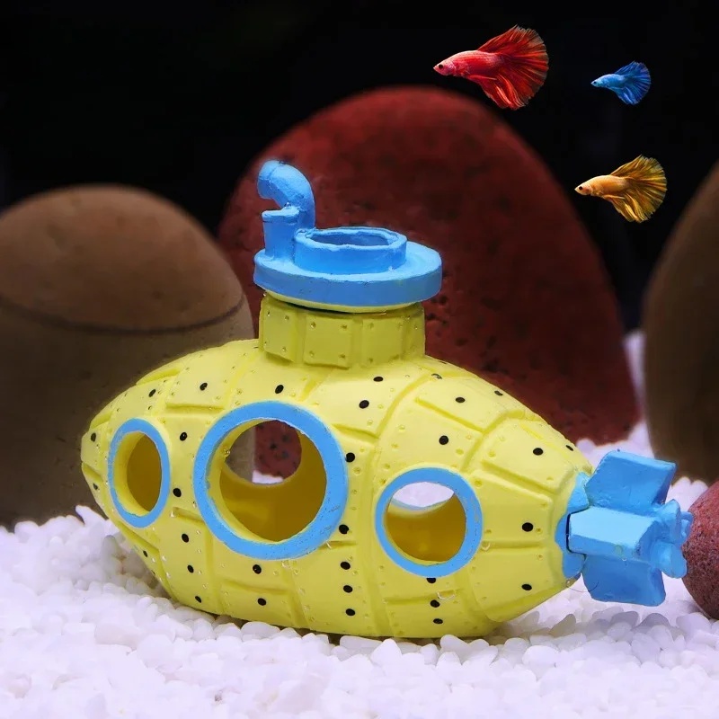 樹脂製潜水艦型オーナメント、水槽飾り、魚やエビの隠れ家、洞窟 - Aquarium Fish Tank Price のレビューと価格
