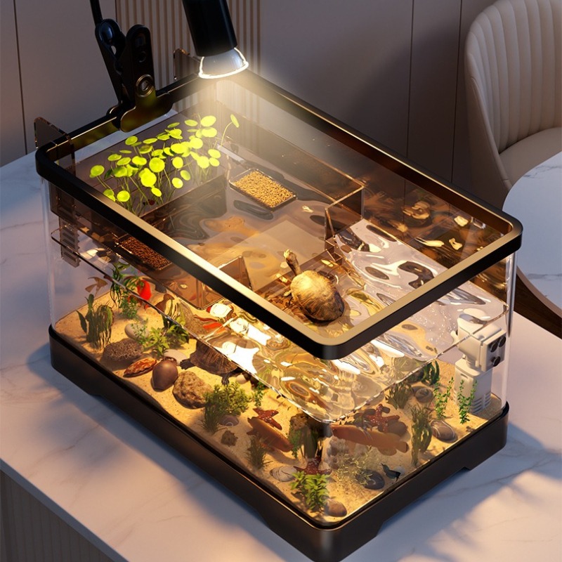 アクリル製水槽 超透明 生態系水槽 透明プラスチック製 卓上 - Aquarium Fish Betta のレビューと価格
